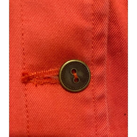 Women's Democracy Vest Orange Small PETITE Button Front Pockets Cotton NWOT USA - Picture 5 of 9